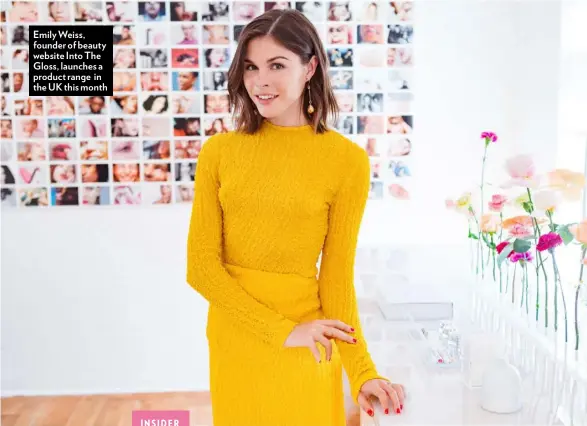  ??  ?? Emily Weiss, founder of beauty website Into The Gloss, launches a product range in the UK this month