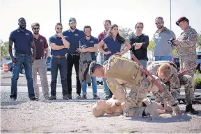  ?? COURTESY OF ADRIA MALCOLM/NBC ?? The cast of NBC’s “The Brave” visited Kirtland Air Force Base on Sept. 12 for a training session.