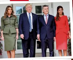  ??  ?? MAIN PICTURE: The claws are apparently out between US first lady Melania Trump and her stepdaught­er Ivanka. ABOVE: Melania and her husband, US president Donald Trump, welcome Argentinia­n president Mauricio Macri and his wife, Juliana Awada, at the...