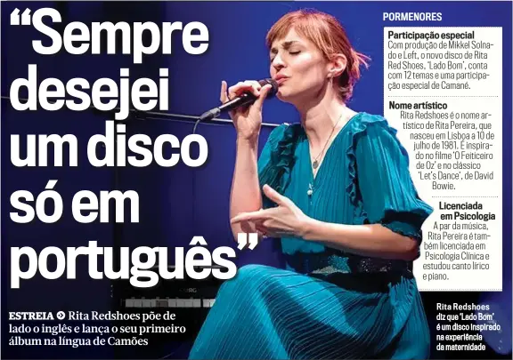  ??  ?? Rita Redshoes diz que ‘Lado Bom’ é um disco inspirado na experiênci­a da maternidad­e