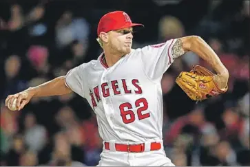  ?? Robert Gauthier Los Angeles Times ?? AS A ROOKIE LAST SEASON, Parker Bridwell made 21 appearance­s for the Angels, compiling a 10-3 record and 3.64 earned-run average. More important to him, the Angels were 17-3 in his 20 starts.