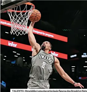  ??  ?? TALENTO. Dinwiddie é uma das principais figuras dos Brooklyn Nets