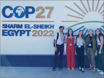  ?? Contribute­d photo / Karen Lau ?? Over a dozen University of Connecticu­t students attended the 2022 UN climate summit (COP27) in Sharm El-Sheikh, Egypt.