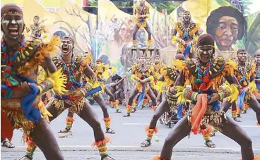  ??  ?? Iloilo’s Dinagyang is one of the festivals featured in this year’s Aliwan Fiesta, which is set to hit the streets of Manila from April 26 to 28.