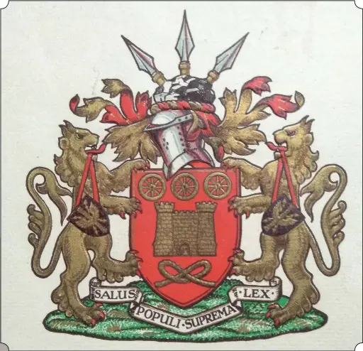  ??  ?? Right: The Tipton Borough coat of arms, granted in 1938