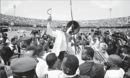  ?? ?? Ethiopian Prime Minister Abiy Ahmed is pictured campaignin­g in Jimma, Oromiya, ahead of parliament­ary and regional elections in 2021. REUTERS