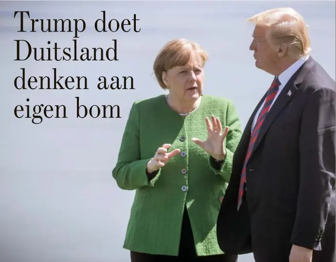  ?? © belgaimage ?? Kanselier Merkel weigert de VS als een vijand te zien en bewaart het vertrouwen in het transAtlan­tische bondgenoot­schap.