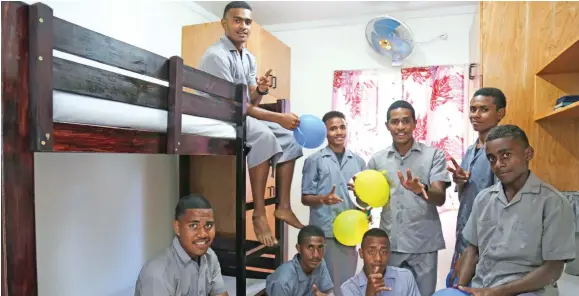  ?? Photo: Kelera Sovasiga ?? Levuka Public School hostel boys inside their new dormitory that was opened by Prime Minister Voreqe Bainimaram­a on July 14, 2020.