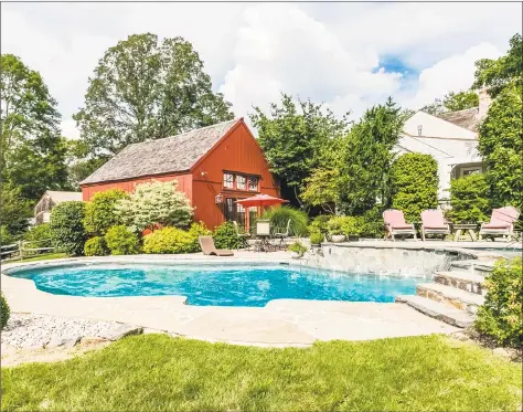  ?? William Pitt Sotheby’s Internatio­nal Realty ?? This exquisitel­y restored 1743 Colonial at 256 Main St. in Durham sits on 1.52 acres with terraced stone patios and in-ground pool.