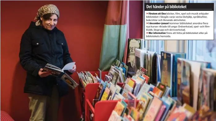  ?? FOTO: SARA RINGSTRÖM ?? BARNBÖCKER. Tuula Kontinen kommer till biblioteke­t för att låna böcker till sina barnbarn.