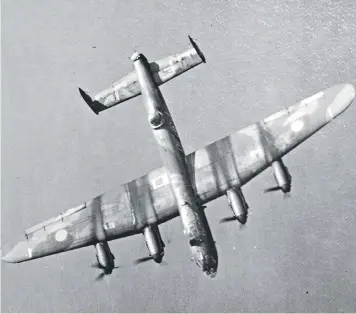  ??  ?? Guiding lights: the Pathfinder crews, below, flew Lancaster bombers, left
