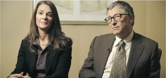  ?? SETH WENIG / THE ASSOCIATED PRESS FILES ?? Melinda and Bill Gates are committed to giving most of their fortune to their foundation, which means it will have perhaps US$150 billion to distribute.