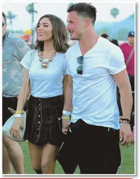  ?? WENN.COM FILE PHOTO ?? Olivia Culpo and Danny Amendola, right, love it up at Coachella.