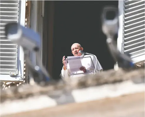  ?? VINCENZO PINTO / AFP via Getty Images ?? Pope Francis convened leaders of world religions in Rome last week for an Internatio­nal Prayer Meeting for Peace and to sign the Rome 2020 Appeal for Peace.