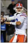  ?? (AP/Timothy D. Easley) ?? New Arkansas quarterbac­k Feleipe Franks was drafted by the Boston Red Sox with the 947th overall pick in the 2019 major league draft. Franks did sign for $40,000, but was adamant that he return to Florida and play quarterbac­k.