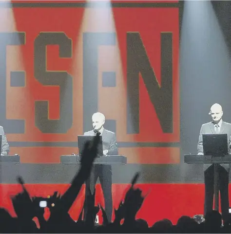  ??  ?? second from the left, or German band Kraftwerk performing in 2005