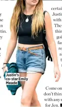  ??  ?? Justin’s co-star Emily Meade