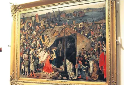  ?? Picture: Dougie Nicolson ?? The Adoration, by Pieter Brueghel the Younger, is owned by Angus Council.