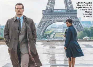  ??  ?? SUPER SWAGGER: Henry Cavill and Angela Bassett in a scene from Mission: Impossible — Fallout.