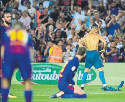  ?? FOTO: AP ?? Cristiano Ronaldo se quita la camiseta tras marcar el 1-2 Vio tarjeta amarilla, lo que acabaría costándole caro