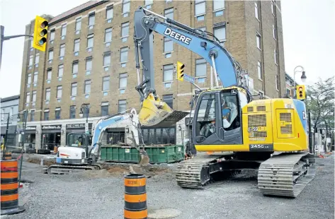  ?? STAFF PHOTO ?? The Downtown Streetscap­ing project for St. Paul and Carlisle streets will be a complete road reconstruc­tion including new sidewalks, curbs, road structure, on-street parking, road drainage, new street lighting, new street furniture and landscapin­g.