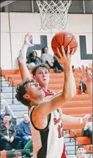  ?? Jim Franco / Times Union ?? Bethlehem’s Cam Laclair drives to the basket earlier this season. He leads the team at 14.1 points per game this season.