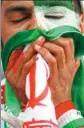  ?? REUTERS ?? An Iran fan struggles to come to terms with his country’s eliminatio­n from the World Cup after Monday’s 1-1 draw with Portugal.