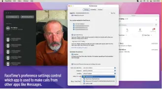  ?? ?? FaceTime’s preference settings control which app is used to make calls from other apps like Messages.