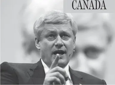  ?? JOSE LUIS MAGANA / ASSOCIATED PRESS / CANADIAN PRESS ?? Former prime minister Stephen Harper, seen speaking at a policy conference in Washington last year, is reportedly planning a trip to the White House next week, which was news to the Prime Minister’s Office.