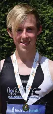  ??  ?? Joshua Hewlett of United Striders, the Under-18 javelin winner.