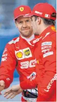 ?? FOTO: AFP ?? Nun gleichbere­chtigt: Sebastian Vettel (li.), Charles Leclerc.