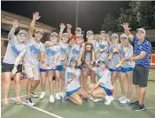  ?? COURTESY OF UF ATHLETICS ?? The Florida Gators women’s tennis team celebrates after winning the national title late Tuesday night.