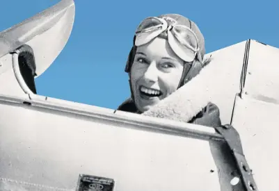  ?? ?? Pilot Jean Batten at the controls at Lympne airfield in Kent