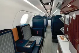  ??  ?? Interiors of the Embraer Phenom 300E