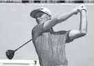  ?? DAVID YEAZELL/USA TODAY SPORTS ?? Will Zalatoris plays from the first tee during the final round of the FedEx St. Jude Championsh­ip on Sunday at TPC Southwind. Zalatoris beat Sepp Straka in a playoff to win the event.