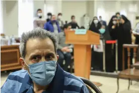  ?? Koosha Mahshid Falahi/AP ?? Jamshid Sharmahd at his trial at the revolution­ary court in Tehran, Iran, 6 February 2022. He was kidnapped in Dubai in 2020 and sentenced to death in February 2023. Photograph: