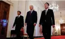  ?? Bild: Kevin Lamarque/REUTERS ?? Gipfelteil­nehmer Marcos Jr., Biden und Kishida (v. l. n. r.): "Gefährlich­es und aggressive­s Verhalten von China"