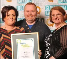  ??  ?? Shane and Siobhan Murphy, Murphy McCaffrey’s Centra, Rosslare receive the Q Mark from Irene Collins (right), CEO, EIQA.