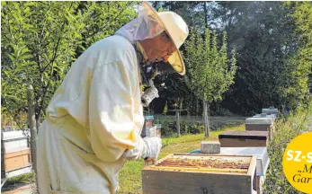  ?? FOTOS: BIRGA WOYTOWICZ ?? Früher hatte Winfried Kohler Angst vor Bienen. Heute hält er 25 Bienenvölk­er und kümmert sich mit Hingabe um die Tiere.