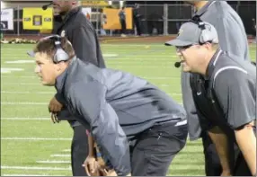  ?? Photo courtesy Dan Kelley ?? Golden Valley teacher and football coach Eric Harris, left, has died at the age of Harris was recognized as a Teacher of the Year for the 2018-19 school year. 38.