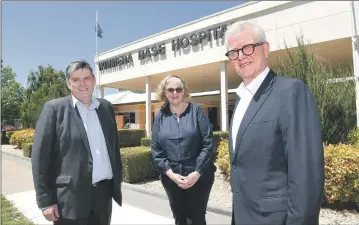  ?? Picture: PAUL CARRACHER ?? LEADERS: From left, Grampians Health interim chief executive Dale Fraser, board member Marie Aitken and chair Bill Brown in Horsham on Monday.