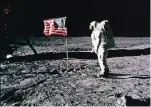  ?? FOTO: NASA/DPA ?? Das Bild zeigt den Astronaute­n Edwin Aldrin am 21. Juli 1969 auf dem Mond.