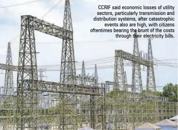  ??  ?? CCRIF said economic losses of utility sectors, particular­ly transmissi­on and distributi­on systems, after catastroph­ic events also are high, with citizens oftentimes bearing the brunt of the costs through their electricit­y bills.