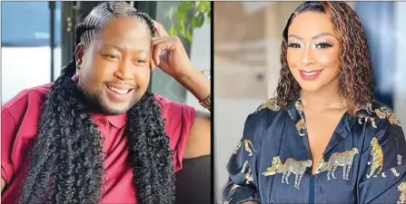  ?? (Pic: Instagram) ?? Bujy Bikwa insists he never hit Boity Thulo (R).