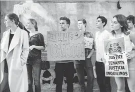  ?? Jay L. Clendenin Los Angeles Times ?? L.A. MAY make all apartment building owners show “just cause” for evicting tenants. Above, a protest in 2015 over evictions at a Hollywood complex.