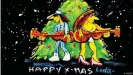  ??  ?? В Германии к Рождеству можно купить специальны­е благотвори­тельные открытки, средства от продажи которых поступают в детский фонд ООН - ЮНИСЕФ. Такую карточку в 2016 году оформил для этой акции легендарны­й рок-музыкант Удо Линденберг (Udo Lindenberg)