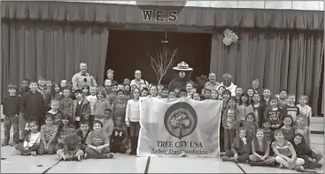  ?? Contribute­d photo ?? Smokey the Bear joined Cedartown Tree Commission and students from Westside Elementary School for Arbor Day on Feb. 17.