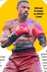  ?? PHOTO: MGM ?? Michael B Jordan as Adonis Creed