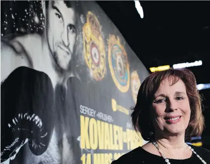  ?? ALLEN McINNIS/MONTREAL GAZETTE ?? ‘This is the guy we’ve been looking for,’ Kathy Duva, CEO of Mainline Events, says of boxer Sergey Kovalev. ‘I remember running around the ring and yelling ... that we had to give him a contract.’ Duva has been Kovalev’s promoter for almost three years.