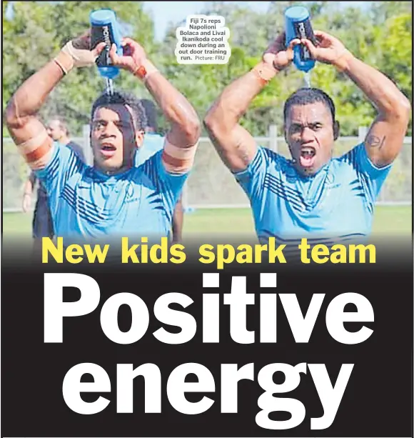  ?? Picture: FRU ?? Fiji 7s reps Napolioni Bolaca and Livai Ikanikoda cool down during an out door training run.